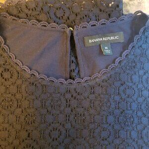 Lace navy blue Banana Republic blouse